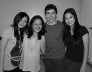 David with his Nandito Ako co-stars Eula Caballero and Jasmine Curtis-Smith, and acting coach/actress Gina Alajar